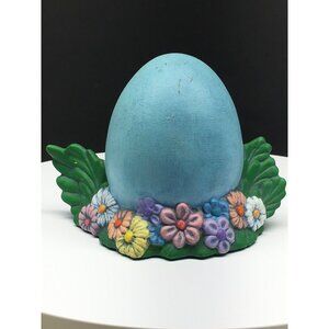 Vintage Atlantic Mold Easter Egg Fairy Garden Figurine with Flower Scene 1982